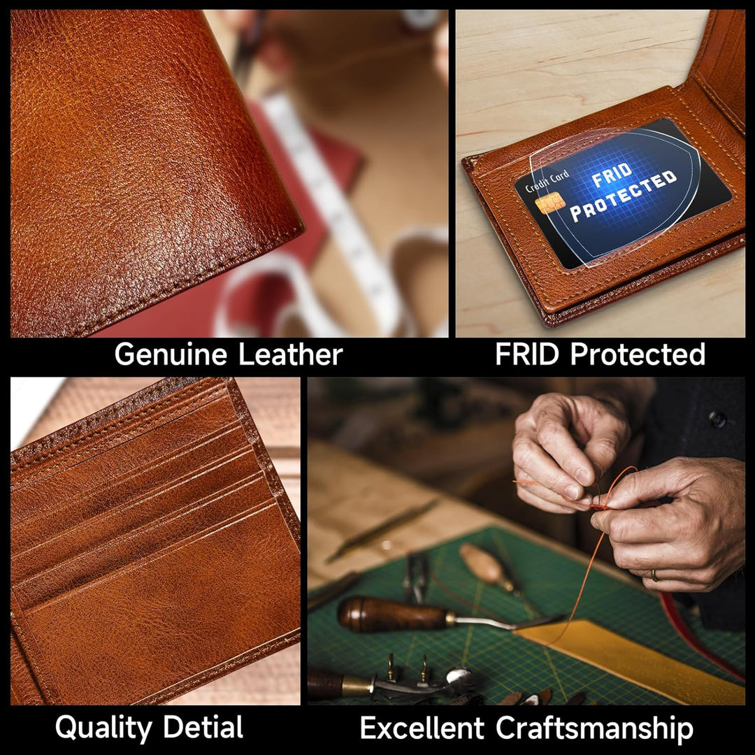 Men's Bifold Wallet made of Top Grain Leather - EliteFold-Brown-State of Style
