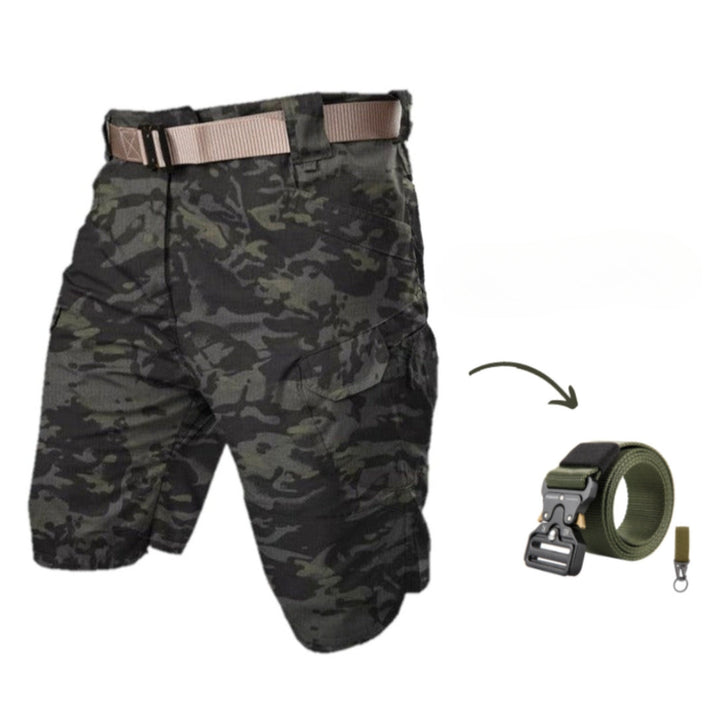 Men's cargo shorts with 7 pockets & free belt – Taro-Army green + belt-S-State of Style