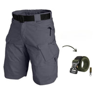 Men's cargo shorts with 7 pockets & free belt – Taro-Grey + belt-S-State of Style