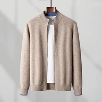 Men's Cashmere Zip Jacket – Laurent-Khaki-S-State of Style