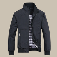 Men's Casual Windbreaker | Tommy Summer Jacket with Collar-Black-M-State of Style