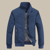 Men's Casual Windbreaker | Tommy Summer Jacket with Collar-Blue-M-State of Style