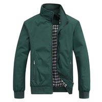 Men's Casual Windbreaker | Tommy Summer Jacket with Collar-Green-M-State of Style