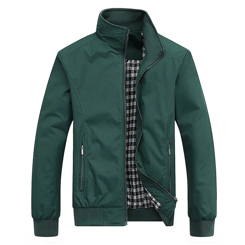 Men's Casual Windbreaker | Tommy Summer Jacket with Collar-Green-M-State of Style