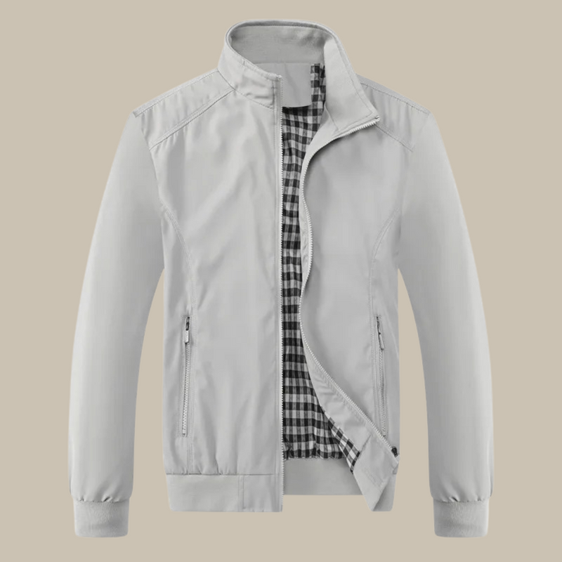 Men's Casual Windbreaker | Tommy Summer Jacket with Collar-Grey-M-State of Style