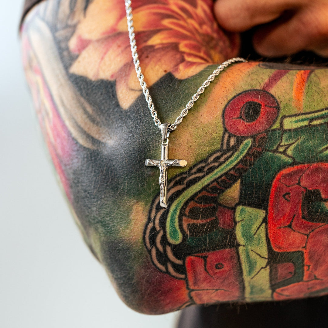 Men's chain with cross - Salvator-Silver-State of Style