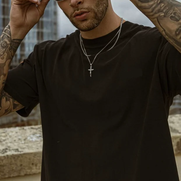 Men's chain with cross - Salvator-Silver-State of Style