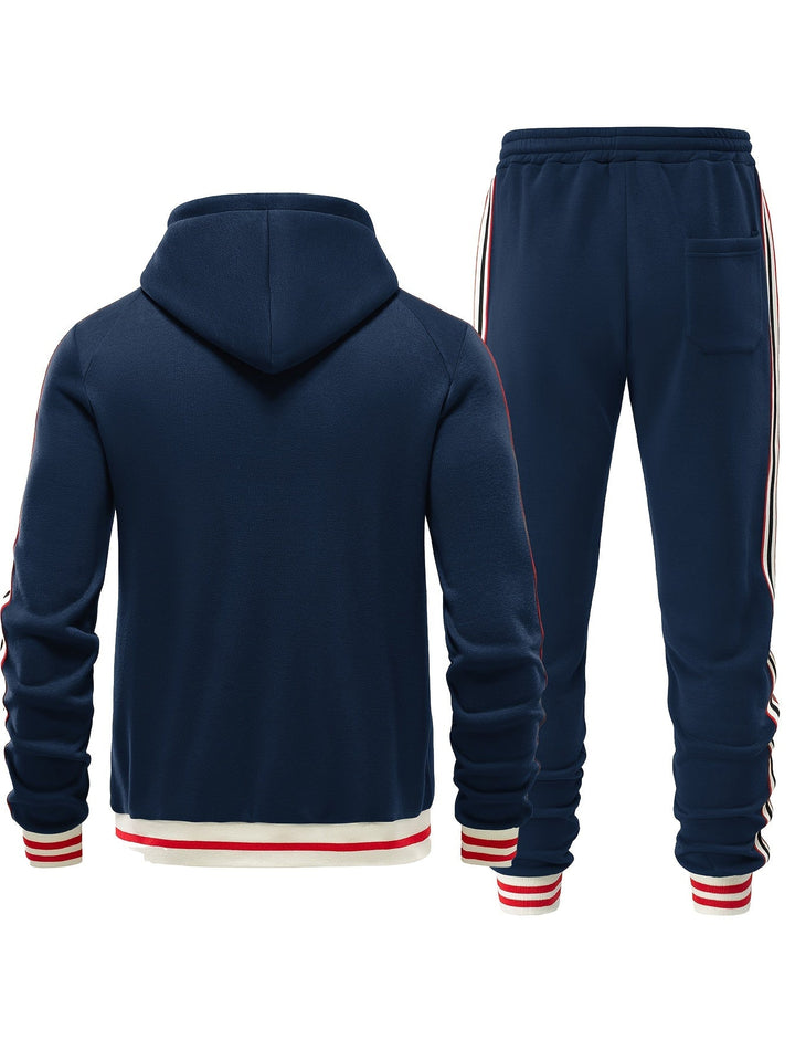 Men's Comfortable Tracksuit - Damon-Navy Blue-S-State of Style