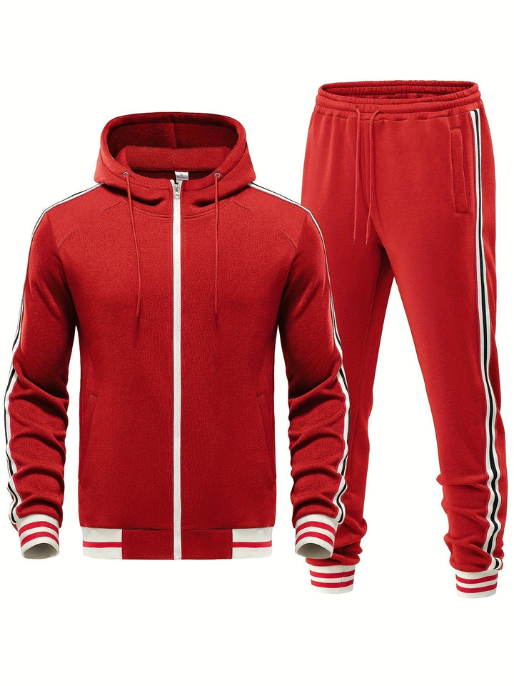 Men's Comfortable Tracksuit - Damon-Red-S-State of Style