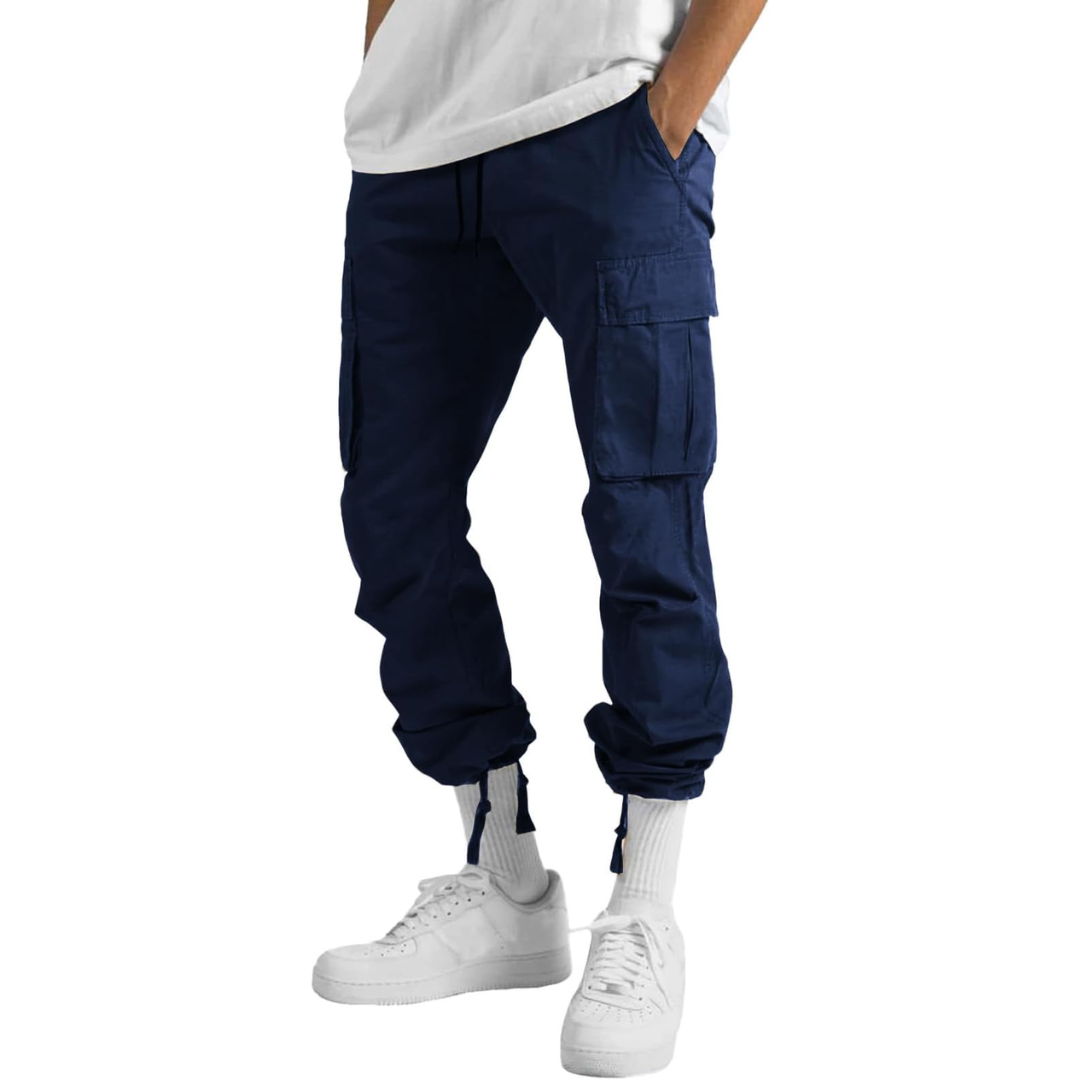 Men's Cotton Cargo Joggers - Arno-Olive green-S-State of Style