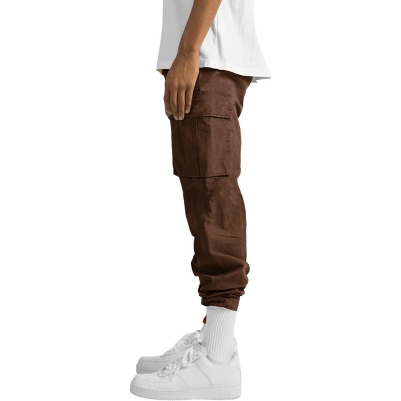 Men's Cotton Cargo Joggers - Arno-Olive green-S-State of Style