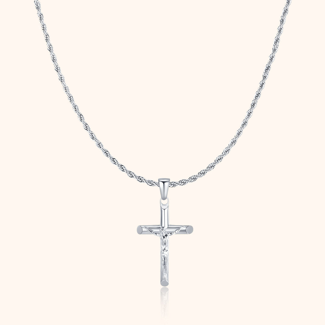 Men’s Cross Necklace - Salvator-Silver-State of Style