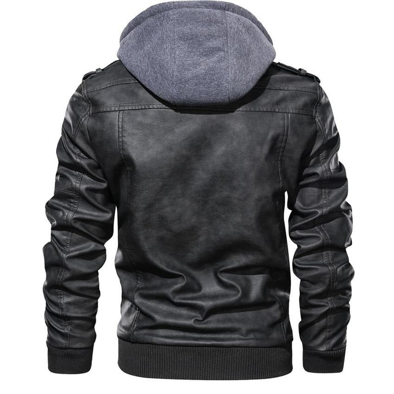 Men's Faux Leather Biker Jacket – Dane-Brown-S-State of Style