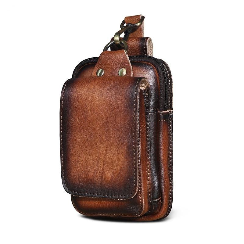 Men's High-Quality Leather Waist Bag - Guardian Leather-Brown-State of Style