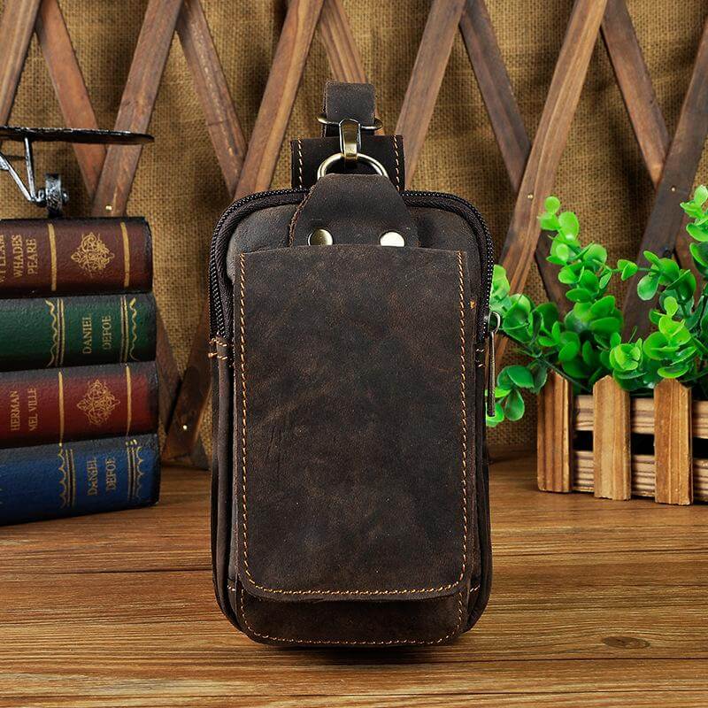 Men's High-Quality Leather Waist Bag - Guardian Leather-Dark Brown-State of Style