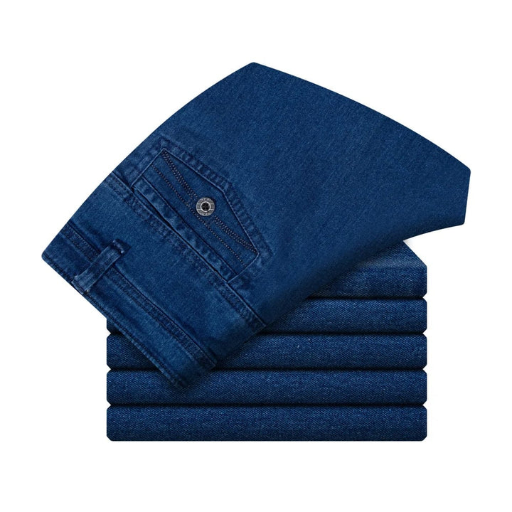Men's High Waist Straight Leg Jeans – Tobias-Blue-30WX30L (50-60kg)-State of Style