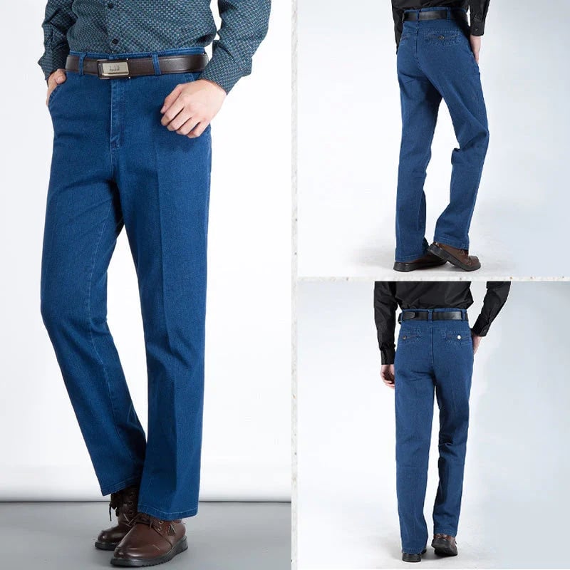 Men's High Waist Straight Leg Jeans – Tobias-Light blue-30WX30L (50-60kg)-State of Style