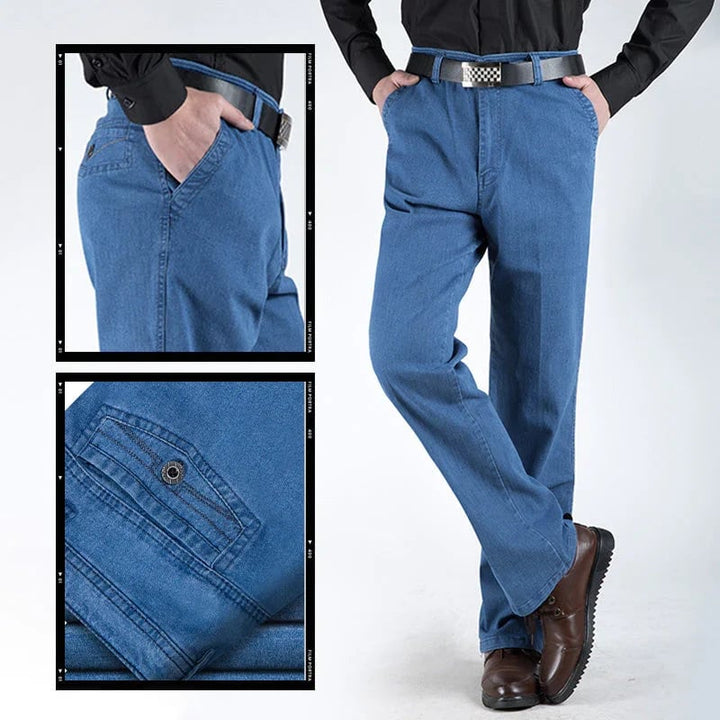 Men's High Waist Straight Leg Jeans – Tobias-Light blue-30WX30L (50-60kg)-State of Style
