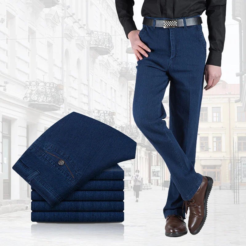 Men's High Waist Straight Leg Jeans – Tobias-Light blue-30WX30L (50-60kg)-State of Style
