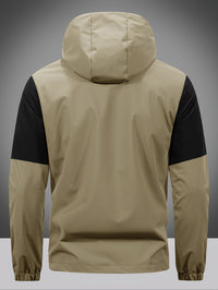 Men's Jacket with Zip, Hood, and Colour Block Design – Milan-Army Green-S-State of Style