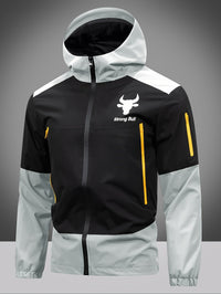 Men's Jacket with Zip, Hood, and Colour Block Design – Milan-Light Grey-S-State of Style
