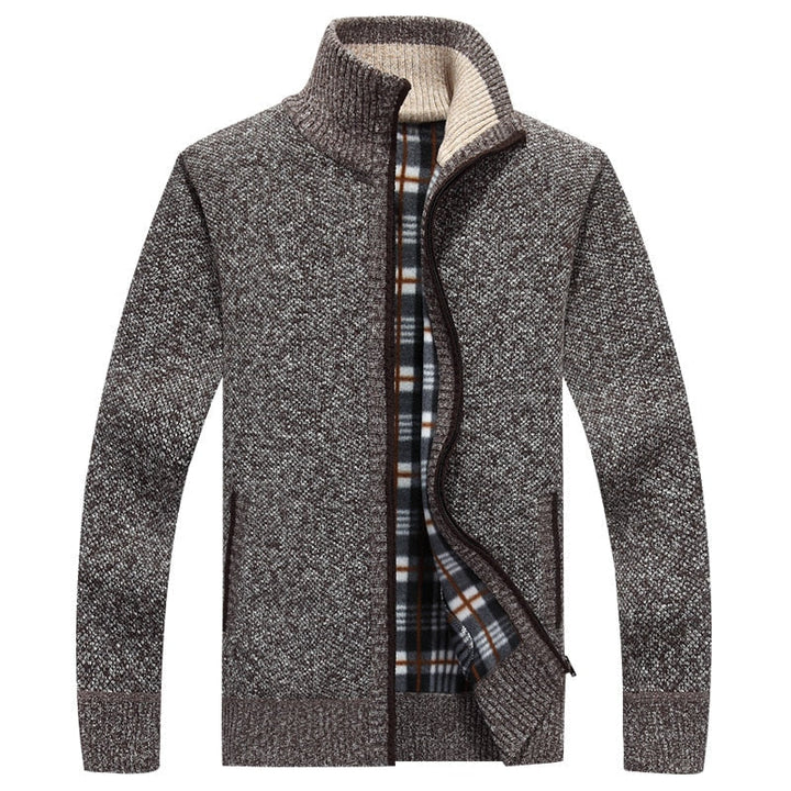 Men's Knitted Zipped Cardigan - Victor-Brown-M-State of Style