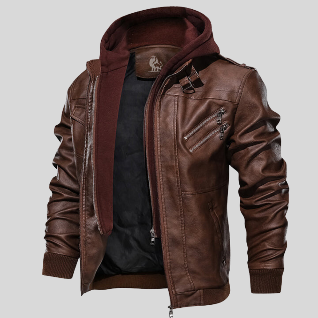 Men's learning jacket with detachable hood - Ryder-Brown-S-State of Style