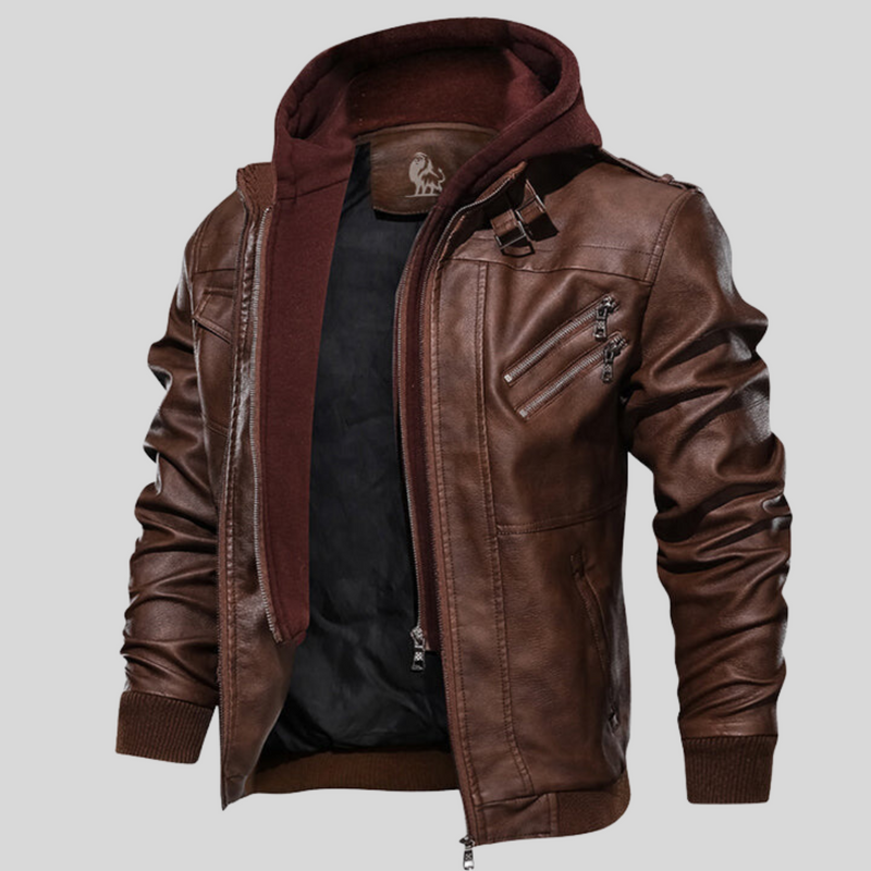 Men's learning jacket with detachable hood - Ryder-Brown-S-State of Style