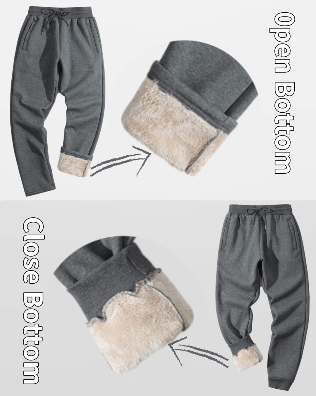 Men's Lined Winter Sweatpants - CozyFit-Black-S-State of Style