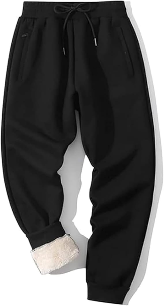 Men's Lined Winter Sweatpants - CozyFit-Black-S-State of Style