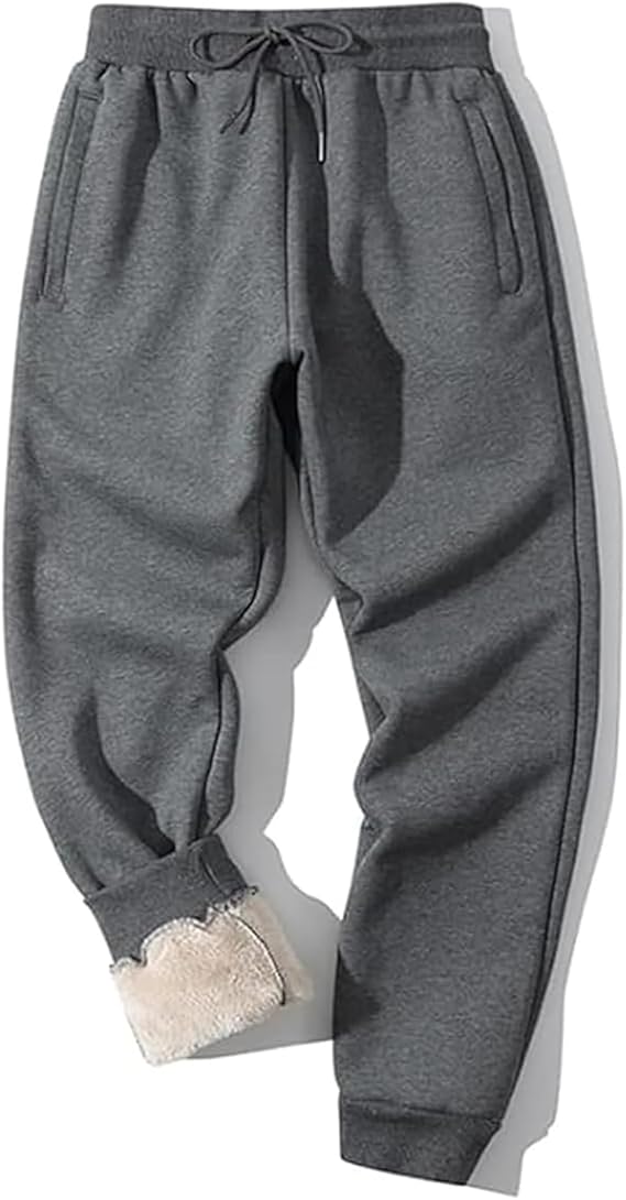 Men's Lined Winter Sweatpants - CozyFit-Dark Grey-S-State of Style