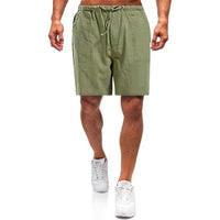 Men's linen shorts – Nils-Light green-S-State of Style