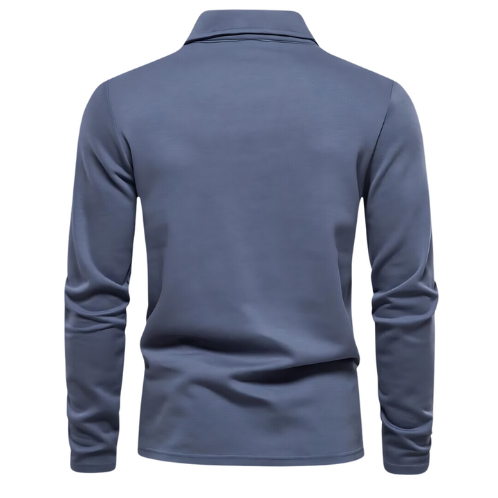 Men's Long Sleeve Polo Shirt - Vince-Blue-S-State of Style
