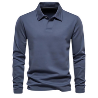 Men's Long Sleeve Polo Shirt - Vince-Blue-S-State of Style