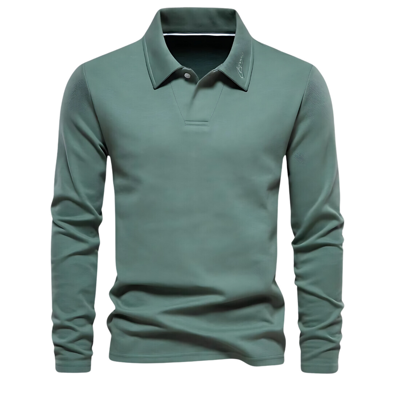 Men's Long Sleeve Polo Shirt - Vince-Green-S-State of Style