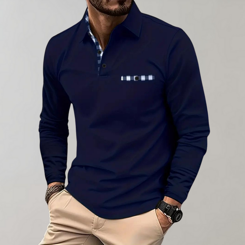 Men's Long Sleeve T-shirt - Finn-Navy Blue-S-State of Style