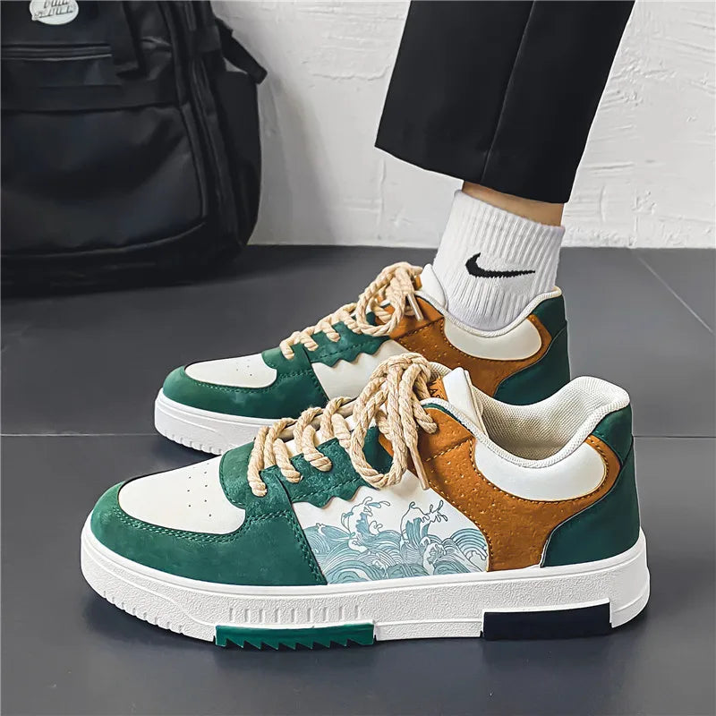 Men's Non-Slip Lace-Up Shoes - Max-Green & Blue-6-State of Style