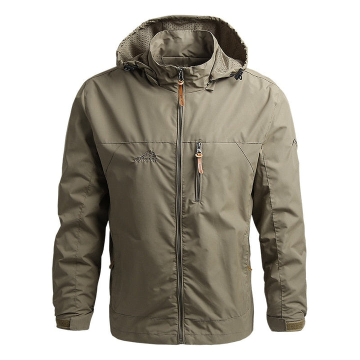 Men's Outdoor Jacket with Hood - Maximus-Khaki-S-State of Style