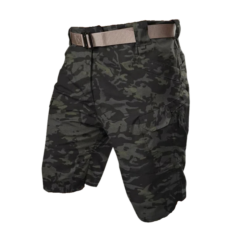 Men's outdoor shorts with 6 zip pockets - FlexTrek cargo shorts-Gray b-S-State of Style