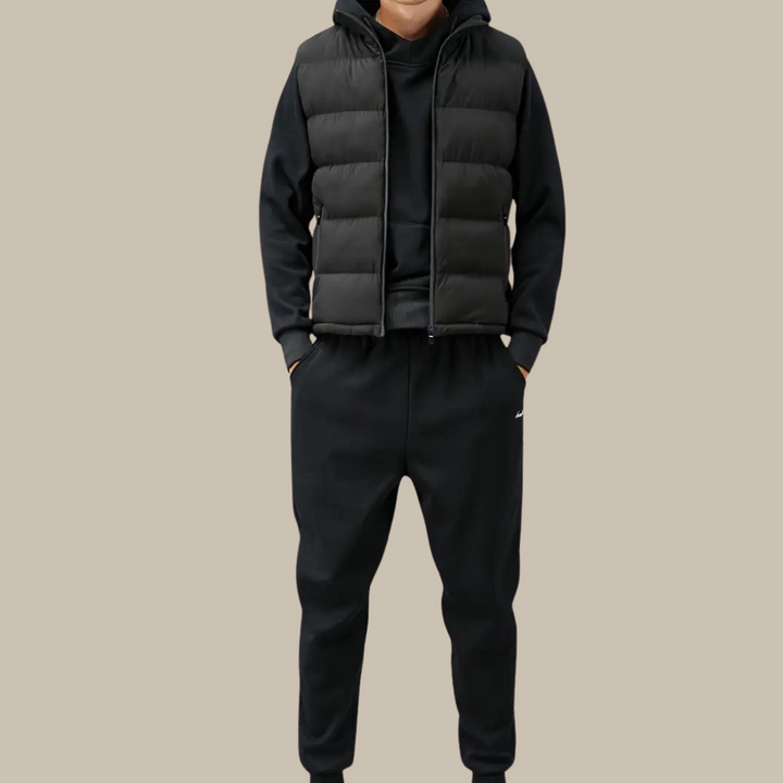Men's Padded Bodywarmer | Water-Repellent | Stylish and Premium-Black-M-State of Style
