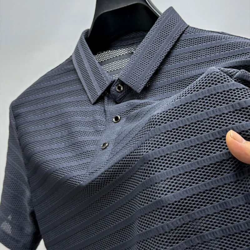 Men's Performance Airflow Polo Shirt | Breathable and Stylish-Black-S-State of Style
