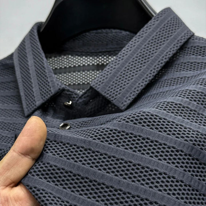 Men's Performance Airflow Polo Shirt | Breathable and Stylish-Gray-S-State of Style