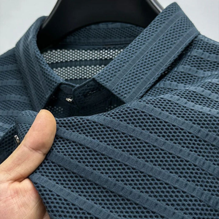 Men's Performance Airflow Polo Shirt | Breathable and Stylish-Indigo Blue-S-State of Style