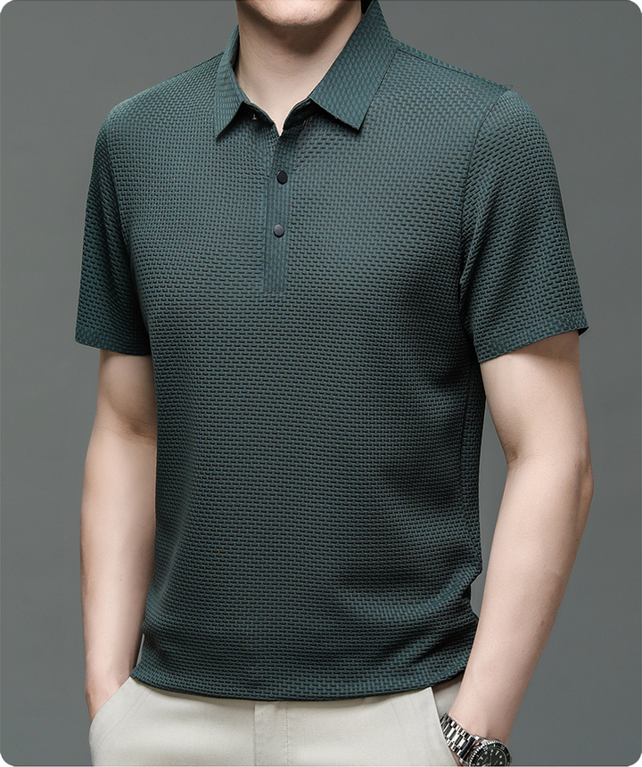 Men's Polo Shirt in Breathable Mesh - Matteo-White-M-State of Style