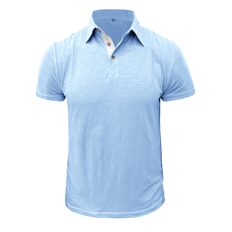 Men's Polo Shirt made of Soft Cotton – Matteo-Light blue-S-State of Style