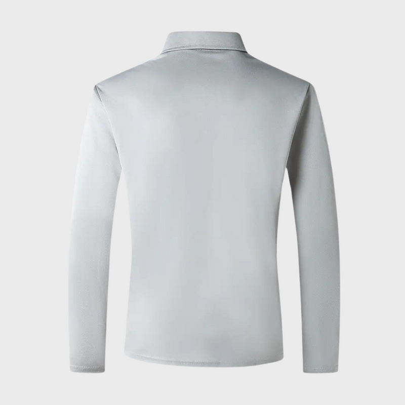 Men's Polo Shirt with Long Sleeves - Oliver-Black-S-State of Style