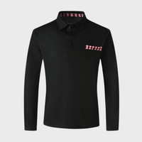 Men's Polo Shirt with Long Sleeves - Oliver-Black-S-State of Style