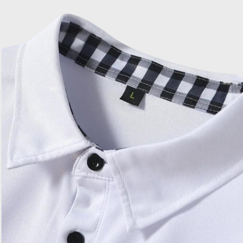 Men's Polo Shirt with Long Sleeves - Oliver-Black-S-State of Style