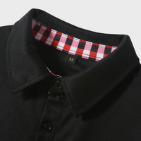 Men's Polo Shirt with Long Sleeves - Oliver-Black-S-State of Style