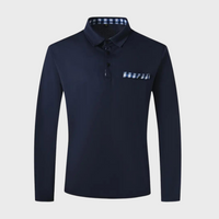 Men's Polo Shirt with Long Sleeves - Oliver-Black-S-State of Style